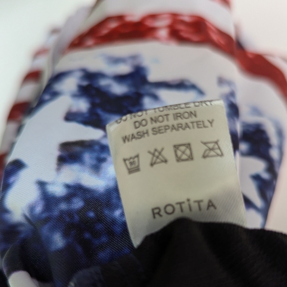 ROTITA Surplice Navy American Flag Print Tankini Set M 4th of July Patriotic - Picture 10 of 15
